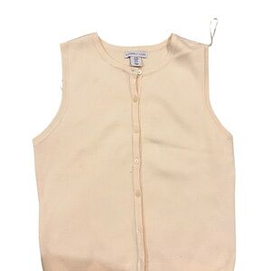Yelllow Cream Button-Front Knit Tank Top